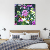 円錐花のピンクのガーデンフロックスの風景 キャンバスプリント (インサイチュ (寝室))