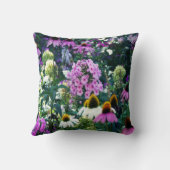 円錐花のピンクのガーデンフロックスの風景 クッション (裏面)