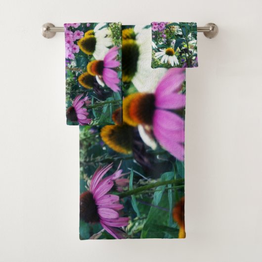 円錐花のピンクのガーデンフロックスの風景 バスタオルセット (インサイチュ)