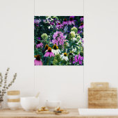 円錐花のピンクのガーデンフロックスの風景 ポスター (キッチン)