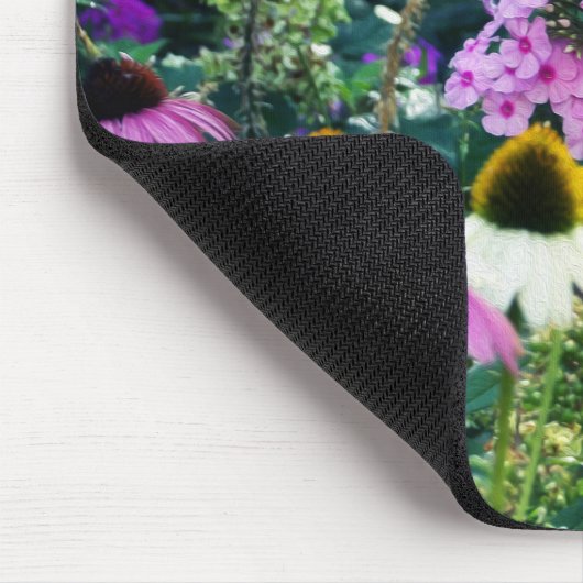 円錐花のピンクのガーデンフロックスの風景 マウスパッド (コーナー)