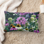 円錐花のピンクのガーデンフロックスの風景 ランバークッション (ブランケット)