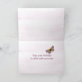 円錐花の第40回誕生日蝶 カード (内部)