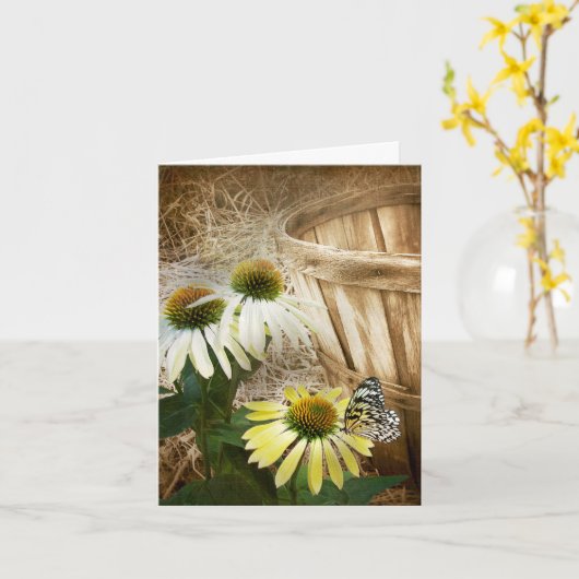 円錐花の蝶 カード (黄色い花)