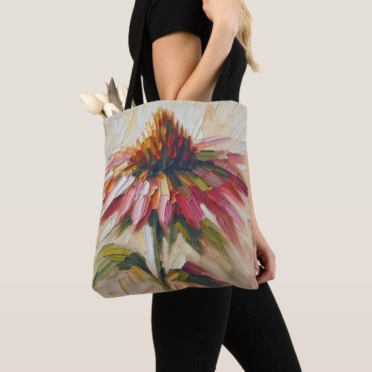 円錐花インパスト絵を描ト トートバッグ (クローズアップ)