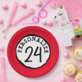 円間抜けカスタム文字クラシック丸型シール ペーパープレート (パーティー)