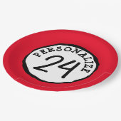 円間抜けカスタム文字クラシック丸型シール ペーパープレート (アングル)