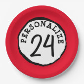 円間抜けカスタム文字クラシック丸型シール ペーパープレート (正面)