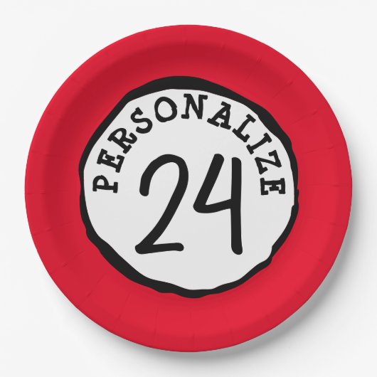 円間抜けカスタム文字クラシック丸型シール ペーパープレート (正面)