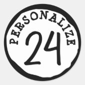 円間抜けカスタム文字 ラウンドシール (正面)