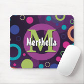 円鮮やかリングや輪レトロパーソナライズされた紫 マウスパッド (マウス)