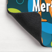 円鮮やかリングや輪レトロパーソナライズされた青 マウスパッド (コーナー)