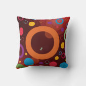 円鮮やかリングや輪レトロパーソナライズされた クッション (裏面)