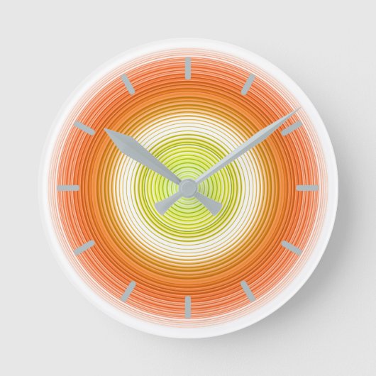 円 – かんきつ類の色 ラウンド壁時計 (正面)