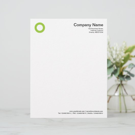 円 – はっきりした火星の緑 レターヘッド (スタンド正面)