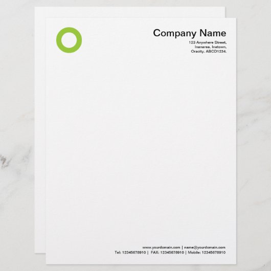 円 – はっきりした火星の緑 レターヘッド (正面/裏面)