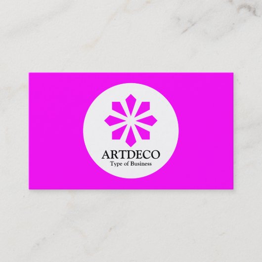 円 – アールデコ – マゼンタ 名刺 (正面)
