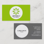 円 – アールデコ – 火星緑 名刺 (正面/裏面)