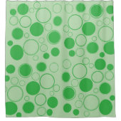 円、バブル、緑、ライム シャワーカーテン (正面)