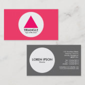 円 – 三角形 – ネオン赤 名刺 (正面/裏面)
