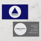 円 – 三角形 – 深いネイビーブルー 名刺 (正面/裏面)