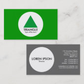 円 – 三角形 – 草の緑 名刺 (正面/裏面)