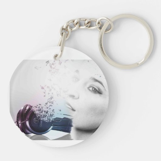 円(両面の) Keychain キーホルダー (裏面)