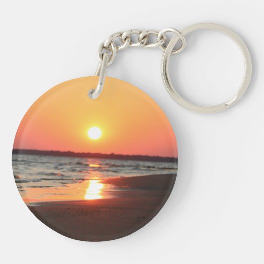 円(両面の) Keychain キーホルダー (裏面)