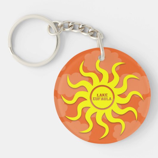 円(両面の) Keychain キーホルダー (正面)