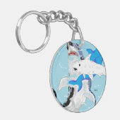 円（両面）キーチェーンサメ キーホルダー (正面左)