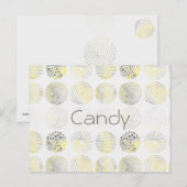 円、手書き、らせん状、ドット、黄色、茶色 ポストカード (正面/裏面)