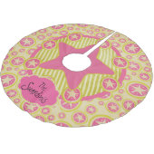 円、星、ストライプ木パーソナライズされたのスカート ブラッシュドポリエステルツリースカート (アングル)