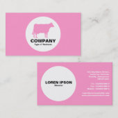 円 – 牛 – ピンク 名刺 (正面/裏面)