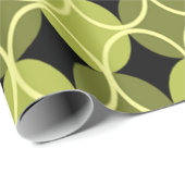 円 – 緑と黄色 ラッピングペーパー (ロールコーナー)