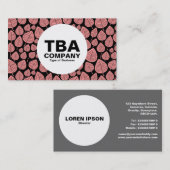 円 – 葉色 – 黒のソフトピンク 名刺 (正面/裏面)