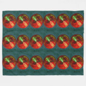 円（赤） フリースブランケット (正面(横))