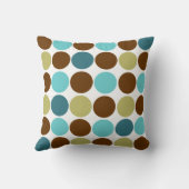 円-青いオリーブおよび茶色の釣り合ったパターン クッション (裏面)