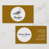 円 – 黄色い脚のカモメ – 深いゴールデンブラウン 名刺 (正面/裏面)