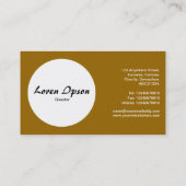 円 – 黄色い脚のカモメ – 深いゴールデンブラウン 名刺 (裏面)