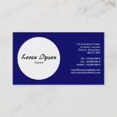 円 – 黄色い脚のカモメ – 深い海軍 名刺 (裏面)