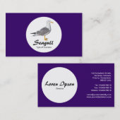 円 – 黄色い脚のカモメ – 深い紫 名刺 (正面/裏面)