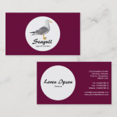 円 – 黄色い足のカモメ – 深いクリムゾン 名刺 (正面/裏面)