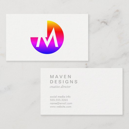 円/4分の3(カラフル) 名刺 (正面/裏面)