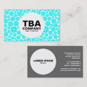 円 – 8花びら – 水色（白） 名刺 (正面/裏面)