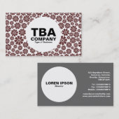 円 – 8花びら – 濃い茶色（白） 名刺 (正面/裏面)