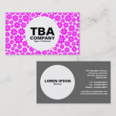 円 – 8花びら – 白のマゼンタ 名刺 (正面/裏面)