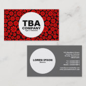 円 – 8花びら – 黒の赤 名刺 (正面/裏面)