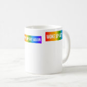 再おもしろいびゲイLGBTQ+アートレインボーゲイPri コーヒーマグカップ (正面右)