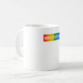 再おもしろいびゲイLGBTQ+アートレインボーゲイPri コーヒーマグカップ (正面左)