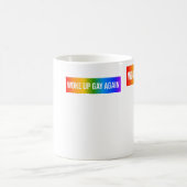 再おもしろいびゲイLGBTQ+アートレインボーゲイPri コーヒーマグカップ (中央)
